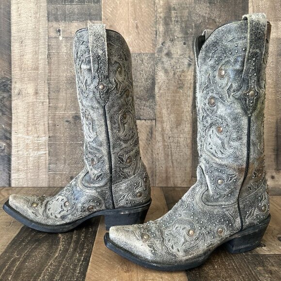 Lucchese M5730 Snip Toe Studded Western Cowboy Boots Womens 6.5 B - Picture 11 of 12